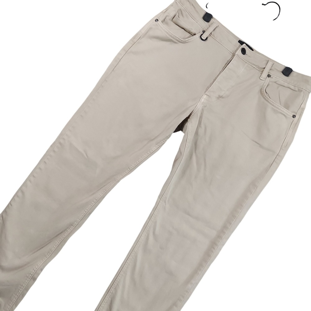 NEUW Lou Slim Pants Men 33x32 (Fits 33x31) Beige Stretch Button Fly Chinos